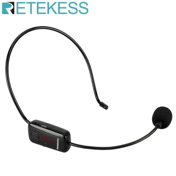 RETEKESS TR503 Micrófono inalámbrico Condensador Auriculares Megáfono Radio Mic FM 87-108MHz Altavoz Guía de reunión de enseñanza