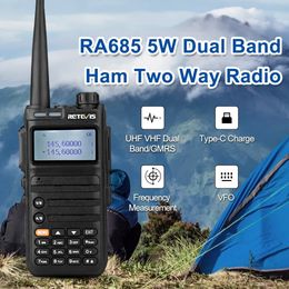 Regevis ra685 walkie talkie jambon twoway stations radio longue gamme walsitalkies professional uhf vhf usb type c chargeur 5W chirp 240430