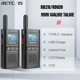 Retevis RB628 Mini Walkie Talkie Oplaadbare Walkietalkie 2 -pc's Inclusief PMR4 Lange Range draagbare Twoway -radio's voor jagen 240430