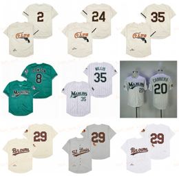 Retraité 2 Nellie Fox Baseball Jersey 24 Jimmy Wynn 35 Joe Morgan 8 André Dawson 20 Miguel Cabrera 35 Dontrelle Willis 29 Satchel Paige Vintage Retro Mesh cousée