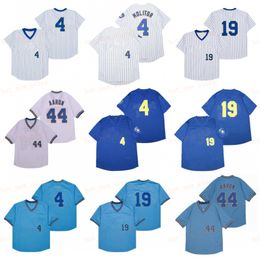 Retraité 4 Paul Molitor Baseball Jersey 19 Robin Yount 44 Hank Aaron 1948 Vintage rétro Cooperstown Mesh Pullover