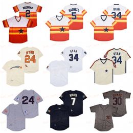 Retraité 7 Craig Biggio Baseball Jersey 2 Alex Bregman 5 Jeff Bagwell 24 Jimmy Wynn 34 Nolan Ryan Vintage rétro Cooperstown Mesh Pullover