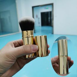 Intrekbare make -upborstel losse poeder poederborstels met aluminium buis zacht haar make -up gereedschap