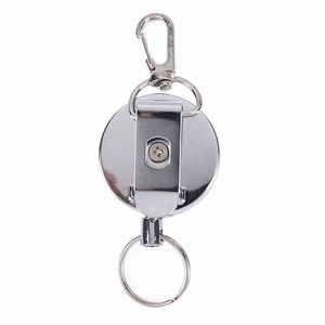 Reslience rétractable Corde à câble en acier élastique Bataille en acier décontractée Reel de clés rétractable Clips de carte d'identité d'anneau de clés rétractable 1PCS V1C0 #