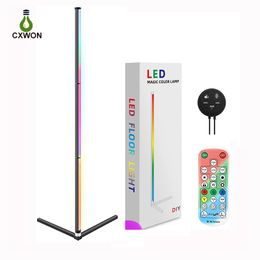 Intrekbare RGBCW Smart Corner Floor Lampen 49.6 'Standing Light Futurist Modern Lamp Creative Diy Mode Alexa App Voice Control