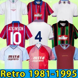 RETRO 1982 1980 1981 1988 1995 1993AstonvillaES Soccer Jerseys ROTTERDAM Peter Withe Des Bremner Tony Morley Gary Shaw Chemise de football ATKINSON YORKE uniforme CALCIO