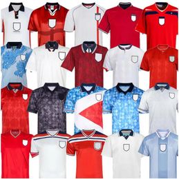 Retro 1982 1994 1998 2002 1996 2008 89 Angleterre Soccer Jerseys Blackout Kits Lampard Gascoigne Owen Gerrard Football Shirt Barnes 1990 Mash Up Fowler Robson Scholes