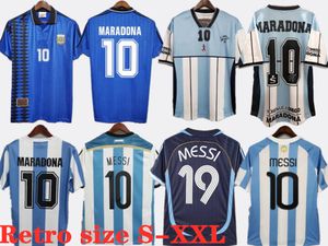 Retro 1986 1998 Maradona Soccer Jersey Caniggia Argentinaes 1996 Batistuta 2000 2001 2006 2010 Riquelme Ortega Crespo 2014 Classic Vintage Football Shirt