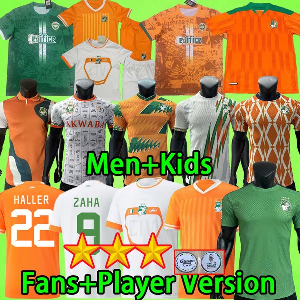 3 estrellas Costa de Marfil 2024 Costa de Marfil camisetas de fútbol Costa de Marfil KIT PARA NIÑOS 23/24 camiseta de fútbol DROGBA Uniforme fanáticos versión del jugador ADINGRA HALLER KALOU TOURE YAYA ZAHA