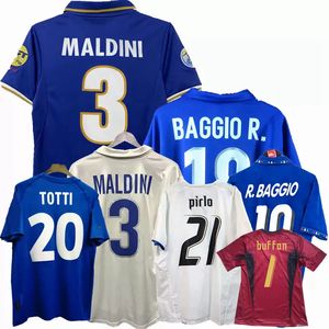 Retro klassieke Italië voetbalshirts 1990 1994 1996 1998 2000 2006 2012 20 21 Italia MALDINI R.BAGGIO Rossitto Nesta Albertini DEL PIERO Balotelli voetbalshirt