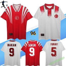 Retro 1996 Jerseys de football de dinde 96 97 Hakan Sukur Tugay Arif Erdem Vintage Classic Football Shirts