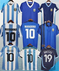 Retro 1998 1986 2002 Argentina Soccer Jersey Maradona Caniggia 1978 1996 Camisa de fútbol Batistuta Riquelme 2006 1994 Ortega Crespo 2014