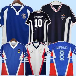 Retro 1998 1990 2000 Yougoslavia Soccer Jerseys Pancev Mijatovic Mihajlovic Stankovic Jugovic Stojkovic Savicevic Classic Football Shirt Jugoslavija Uniforme