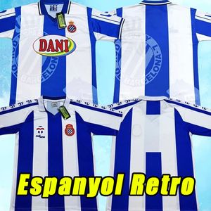 Retro 1998 1999 RCD Espanyol Soccer Jerseys Uniforms 98 99 MELAME DARDER Exposito Mont Football Shirt Classic Adult S-2xl Puado Braithwaite 1984 1989 84 89