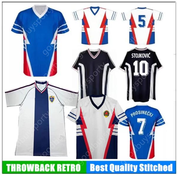 RETRO 98 92 90 99 2000 Maillot de football de Yougoslavie Pancev Mijatovic Mihajlovic Stankovic Jugovic Stojkovic SAVICEVIC maillot de football classique calcio Jugoslavija