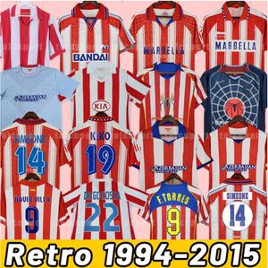 Retro 2004 2005 Jerseys de football de l'Atletico Madrid # 9 F.Torres 1994 95 96 97 2013 14 15 Caminero Griezmann Gabi Home Vintage Classic Football Shirts Tops 666666