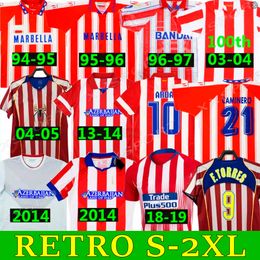 Retro 2004 2005 Jerseys de football de l'Atletico Madrids # 9 F.Torres 1994 95 96 97 2013 14 15 Caminero Griezmann Gabi Home Home Classic Football Shirts Tops