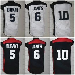 Retro 2012 USA 10 White Basketball Jersey 6 Kevin 5 Durant Carmelo Anthony Navy Vintage Team Uniformen Men Jerseys