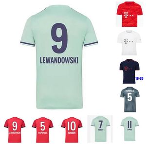 Retro 2018 2019 2020 LEWANDOWSKI ROBBEN Heren voetbalshirts 18 19 20 RIBERY HUMMELS Home Red Away Green 3rd voetbalshirts korte mouwen Uniformen