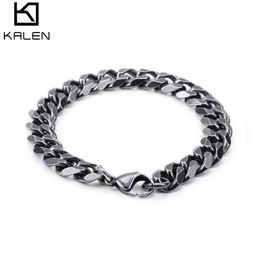 Retro 316 roestvrijstalen geborstelde link kettingarmbanden voor mannen Biker Matte handketen Pols Wrap armbanden goedkope sieraden8274730