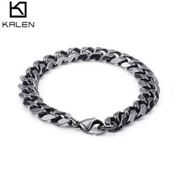 Retro 316 roestvrijstalen geborstelde link kettingarmbanden voor mannen Biker Matte handketen Pols Wrap armbanden goedkope sieraden291N