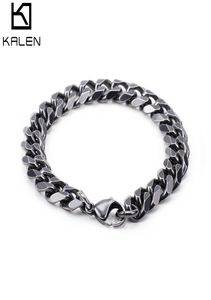 Retro 316 Bracelets de chaîne de liaison brossée en acier inoxydable pour hommes Biker Matte Hand Chain Wrap Bracelets Bijoux bon marché8330013