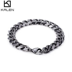 Retro 316 Rvs Geborsteld Link Chain Armbanden Voor Mannen Biker Matte Hand Chain Pols Wrap Armbanden Goedkope Jewelry256P