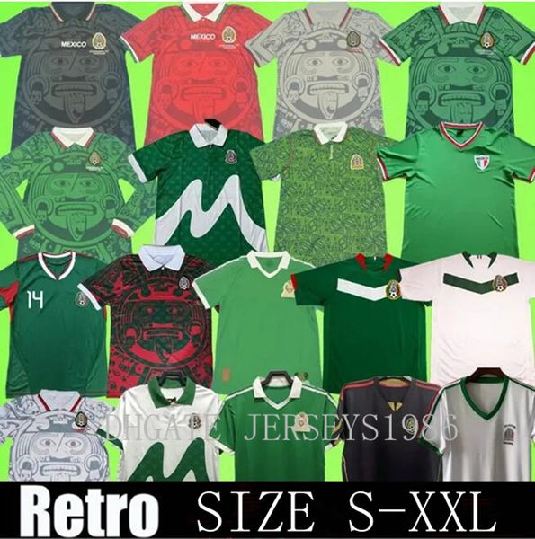 Retro 70 MEXICO BLANCO SOCCER JERSEY 86 94 98 2006 Hernandez H.Sanchez Football Shirt Luis Garcia Campos Ancient Maillot Marquez 2010 1999 Mens