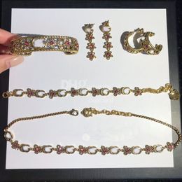 Retro 925 sterling zilveren oorbellen armbanden kettingen sets luxe sieraden ontwerper bloemontwerp ketting armbanden sets
