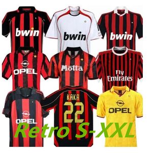 Retro AC Milan Soccer Jersey 1990 2000 2006 2007 2009 2012 2012 2014 Football Shirt Gullit 1988 96 97 Van Basten Kaka Inzaghi Ronaldinho Vintage Classics Jerseys 999