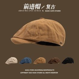 Retro Advance hoeden voor en achter kunnen piekkapmannen dragen Men Khaki Sboy Cap Hipster Beret Vrouwelijke schilder Cap 240520