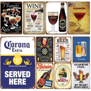 rétro alcool étain Affiches Vintage Vin Bière Métal Tin Signe Plaque Liqueur Fer Peinture pour Bar Pub Man Cave Mur Art personnalisé étain Décor Taille 30X20CM w02