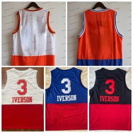 Retro Allen Basketball Jersey Throwback 24 Red Wit Orange Blue Mens Jerseys Stitched Splicing Color Half