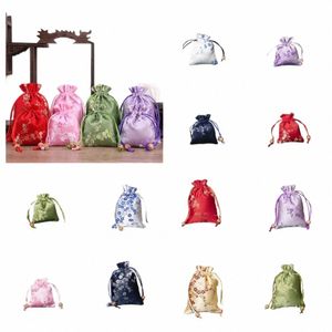 retro antieke opbergtas fi gladde geborduurde vrouwen sachet meisjes delicate fr Drawstring cadeaubas s4wl#