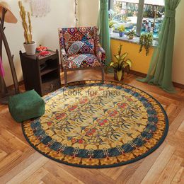 Tapis rond persan d'art rétro, grande surface, pour salon, confortable, rafraîchissant, décoratif, pour chambre à coucher, Table basse, IG HKD230828
