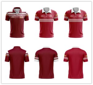 Retro Australië Queensland QLD Marrons staat van herkomst Rugbypoloshirt thuis weg Trainingsshirts voor heren, maat S-5XL