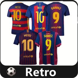 Retro Barcelone Messi Puyol A.iniesta Xavi Suarez Soccer Jerseys 14 15 16 17 18 19 Home Vintage Classic Football Shirt