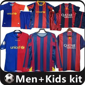 Retro Barcelone Soccer Jerseys Barca 05 06 08 09 10 11 14 15 Xavi Ronaldinho Ronaldo Rivaldo Neymar Jr INIESTA Finales classiques Menlot Foot Men Kids Kit Kit Football
