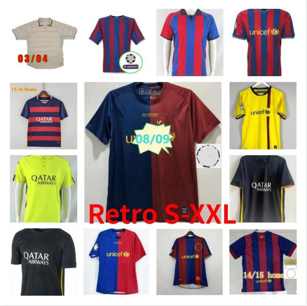 Retro Barcelona Jerseys Barca Barca 96 97 08 09 10 11 Xavi Ronaldinho Ronaldo Rivaldo Guardiola Iniesta Finales Classic Maillot Foot 12 13 14 15 16 Camisas de fútbol 4xl