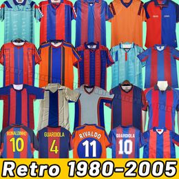 Maillots de football rétro Barcelone Barca XAVI RONALDINHO RONALDO RIVALDO GUARDIOLA Iniesta finales maillots de football classiques 00 01 02 03 04 05 80 82 84 91 92 95 96 97 98 99 1995