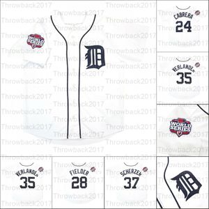 Maillot de baseball rétro 2012 Maillots domicile 37 Max Scherzer 24 Miguel 35 Justin Verlander 28 Prince Fielder