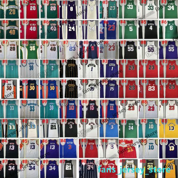 Maillots de basket-ball rétro Michael Allen Iverson Scottie Pippen Dennis Rodman Bryant Penny Hardaway Tracy McGrady Vince Carter Garnett Larry Bird Kemp Leonard Maxey