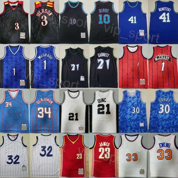 Retro Baloncesto Vintage Jersey Hombre Retroceso Kevin Durant 35 Derrick Rose 1 Patrick Ewing 33 Wilt Chamberlain 13 Spud Webb 4 Carlos Arroyo 30 Kevin Garnett 5 Camisa