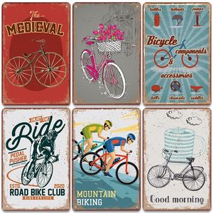 Póster de carreras de bicicletas retro Pintura de metal Placa de lata de hojalata Vintage Ciclismo de montaña Señales de metal de metal Placa de decoración de arte para bicicletas de carretera Bar de garaje Tamaño de pub 20x30 cm