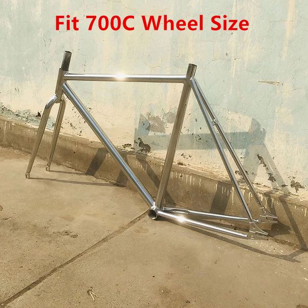 Cadre de vélo rétro à vélo à vitesses à vélo à vitesses en acier Fixie Fixie Commuter Cycling Pièces Vintage Silver Couleur