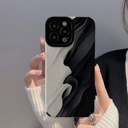 Funda de teléfono retro en blanco y negro a prueba de golpes para iPhone 15 14 13 12 11 Pro Max 14 15plus 7 8 Plus SE X XR XS Max Fundas traseras suaves veteadas Accesorios 350 piezas