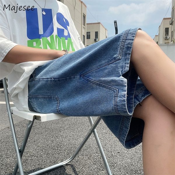 Rétro Bleu Denim Casual Shorts Hommes D'été Lâche Harajuku Hip Hop Ins Mode Baggy Tout Match De Base Designer Multi Poches Ados 220715