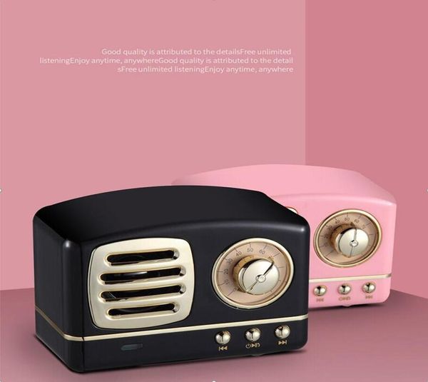 Retro Bluetooth Speaker Girl Heart Mini mignon Audio Creative Subwoofer Card Computer Audio4433755