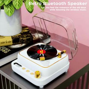 Haut-parleur Bluetooth rétro Vintage Vinyl Record Player Style Haut-parleur sans fil portable avec prise en charge Bluetooth 5.0 Carte TF U Disk AUX Old Fashioned Classic