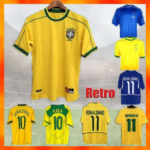 Maillots de football rétro Brésil Top qualité 1994 1988 1998 2000 2002 2004 2006 ROMARIO RONALDINHO RIVALDO KAKA 94 98 00 02 06 maillot de football 10.18